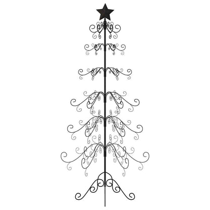Albero di Natale Decorativo in Metallo Nero 215 cm
