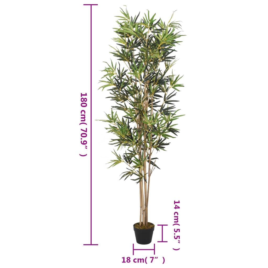 Albero Bambù Artificiale 1104 Foglie 180 cm Verde