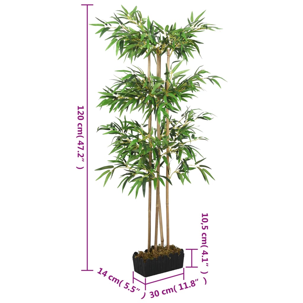 Albero Bambù Artificiale 760 Foglie 120 cm Verde | homemem39