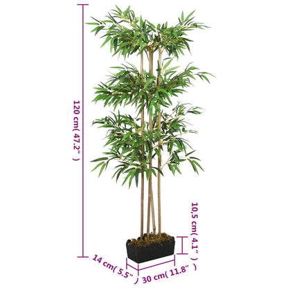 Albero Bambù Artificiale 760 Foglie 120 cm Verde | homemem39