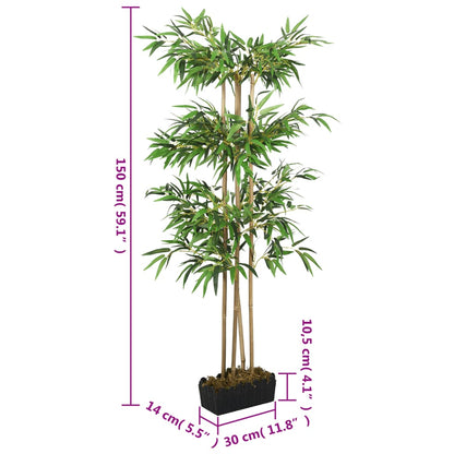 Albero Bambù Artificiale 988 Foglie 150 cm Verde | homemem39