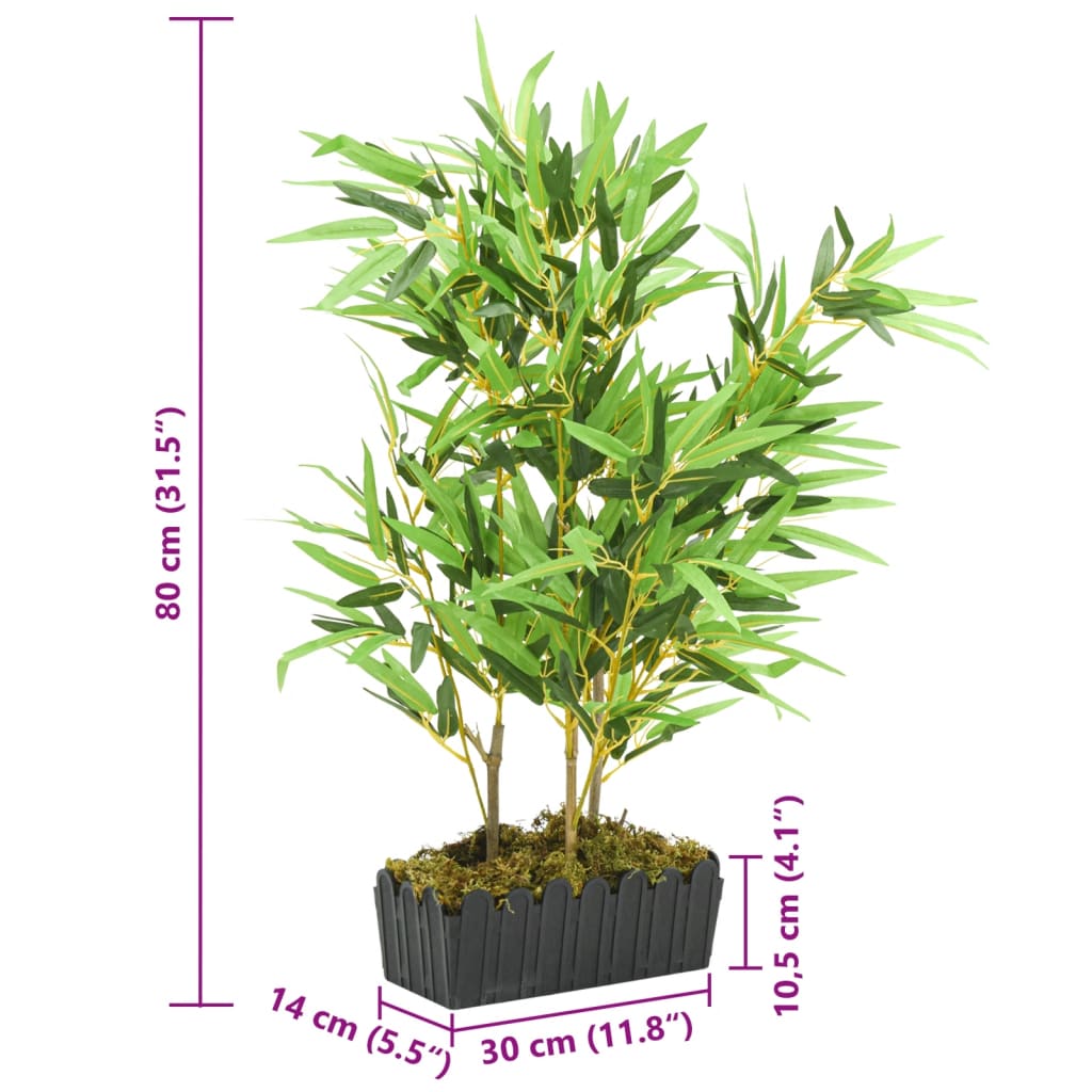 Albero Bambù Artificiale 500 Foglie 80 cm Verde | homemem39