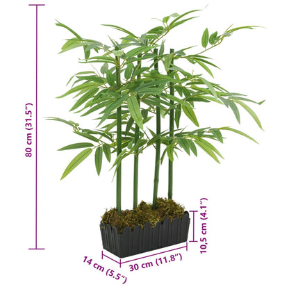 Albero Bambù Artificiale 240 Foglie 80 cm Verde