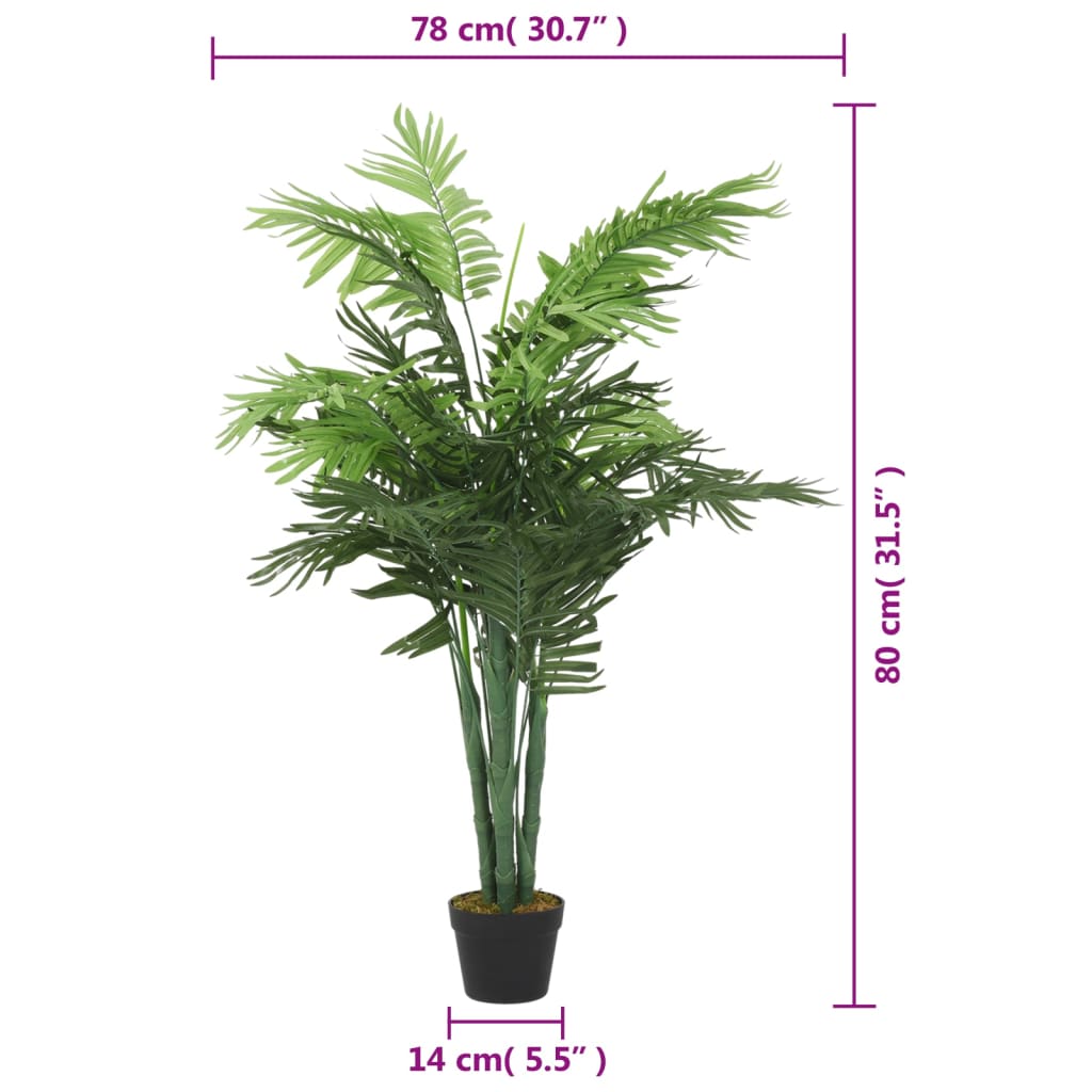 Palma Artificiale 18 Foglie 80 cm Verde | homemem39