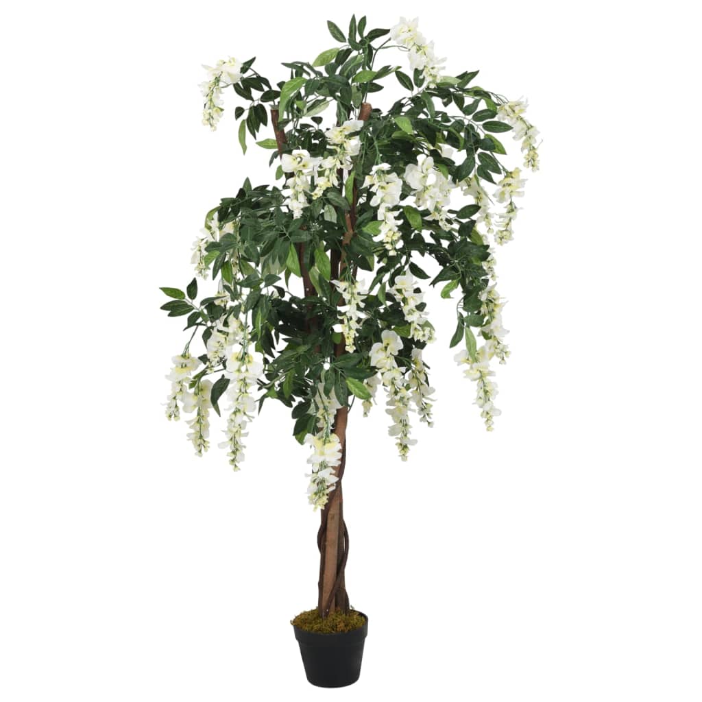 Glicine Artificiale 560 Foglie 80 cm Verde e Bianco | homemem39