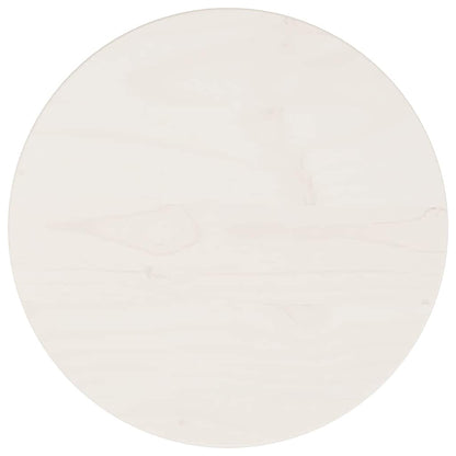 Piano Tavolo Rotondo Bianco Ø30x3 cm in Legno Massello di Pino - homemem39