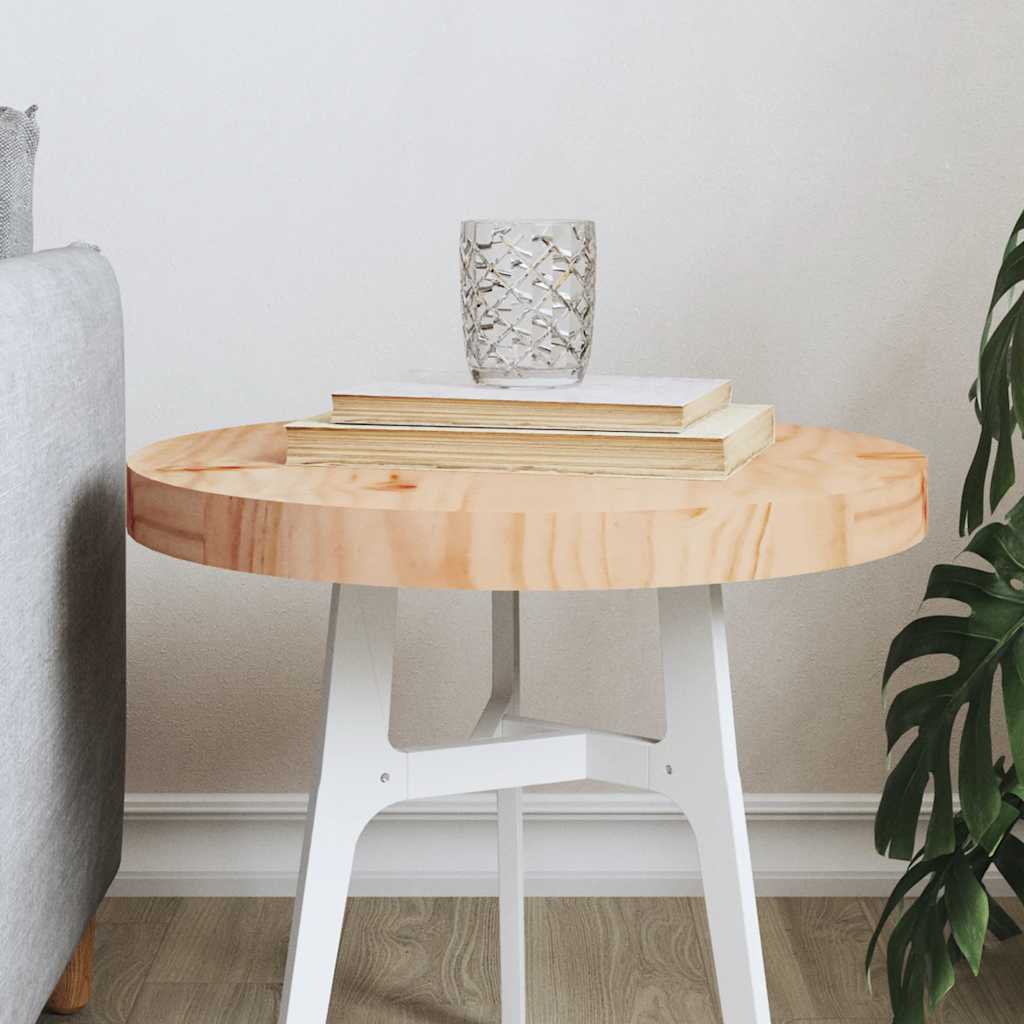 Piano Tavolo Rotondo Ø40x3 cm in Legno Massello di Pino | homemem39