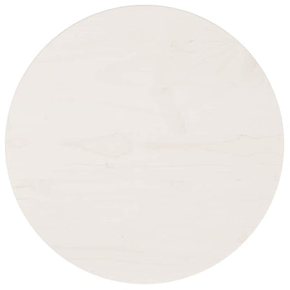 Piano Tavolo Rotondo Bianco Ø40x3 cm in Legno Massello di Pino - homemem39