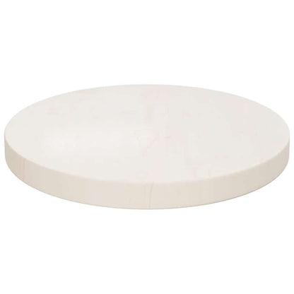 Piano Tavolo Rotondo Bianco Ø40x3 cm in Legno Massello di Pino | homemem39