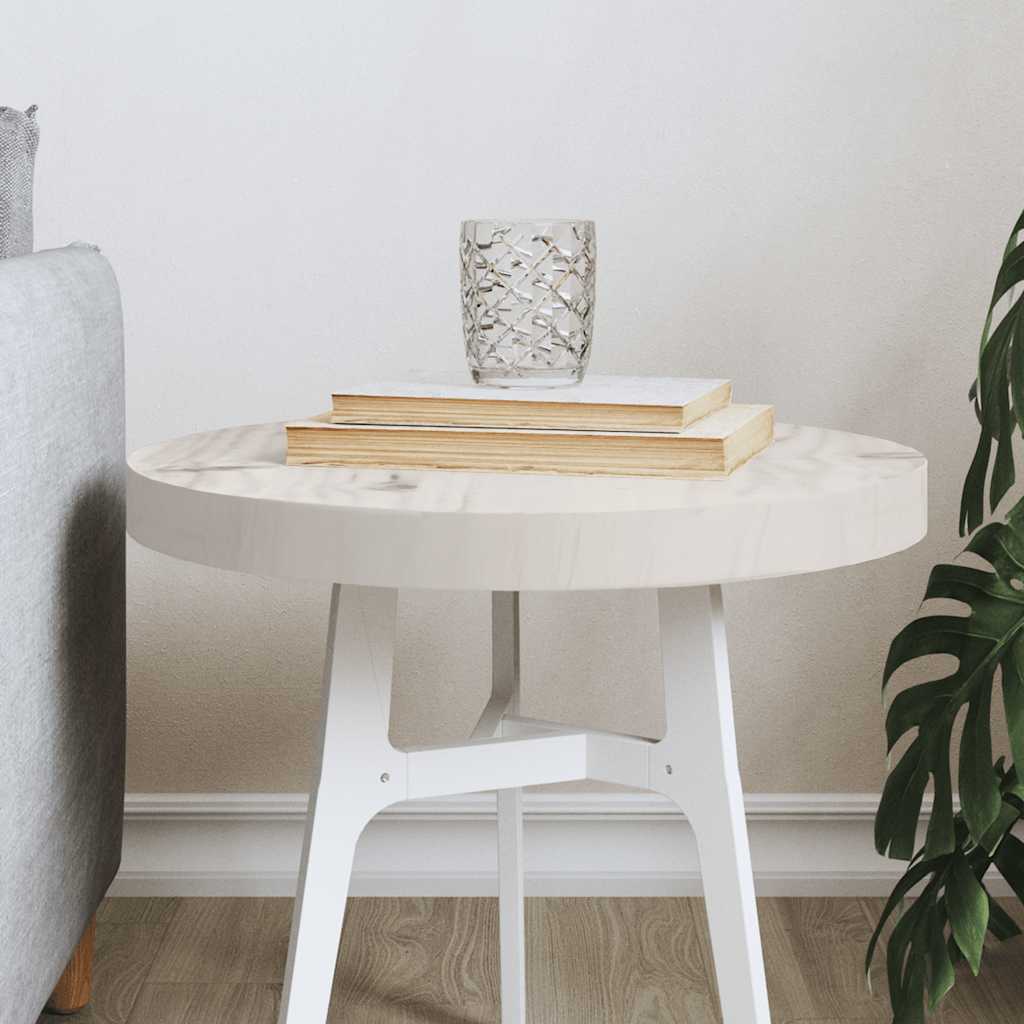 Piano Tavolo Rotondo Bianco Ø40x3 cm in Legno Massello di Pino | homemem39