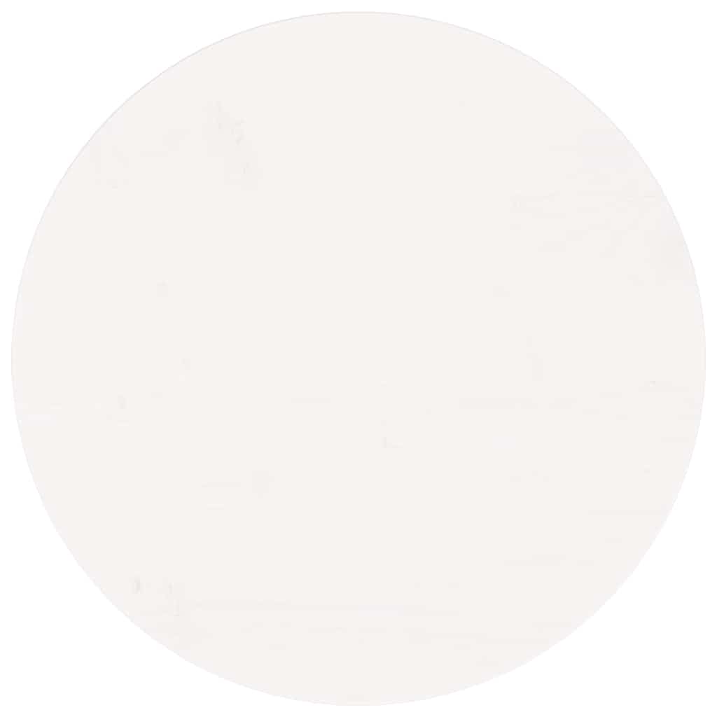 Piano Tavolo Rotondo Bianco Ø50x3 cm in Legno Massello di Pino - homemem39