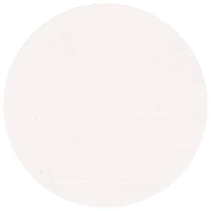 Piano Tavolo Rotondo Bianco Ø50x3 cm in Legno Massello di Pino - homemem39