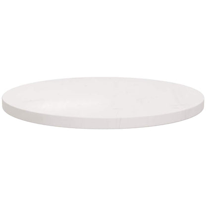 Piano Tavolo Rotondo Bianco Ø50x3 cm in Legno Massello di Pino | homemem39