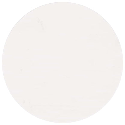 Piano Tavolo Rotondo Bianco Ø60x3 cm in Legno Massello di Pino - homemem39