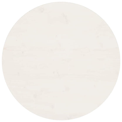 Piano Tavolo Rotondo Bianco Ø70x3 cm in Legno Massello di Pino - homemem39