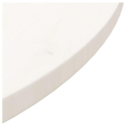 Piano Tavolo Rotondo Bianco Ø70x3 cm in Legno Massello di Pino | homemem39