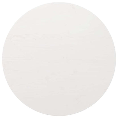 Piano Tavolo Rotondo Bianco Ø90x3 cm in Legno Massello di Pino | homemem39