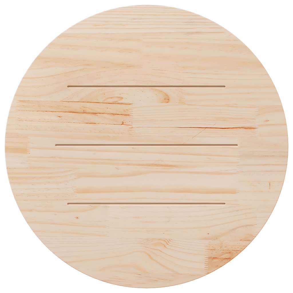 Piano Tavolo Rotondo Bianco Ø90x3 cm in Legno Massello di Pino | homemem39