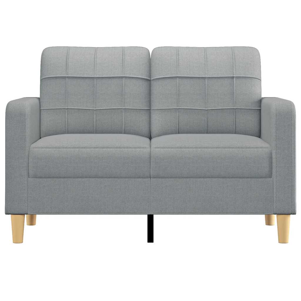 Divano a 2 Posti Grigio Chiaro 120 cm in Tessuto - homemem39