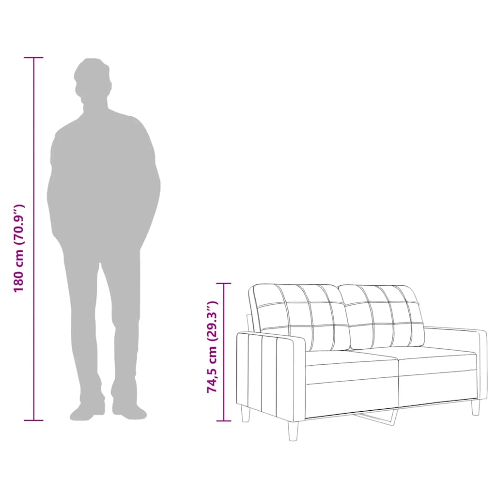Divano a 2 Posti Grigio Chiaro 120 cm in Tessuto | homemem39