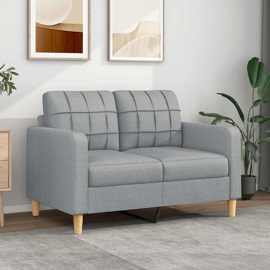 Divano a 2 Posti Grigio Chiaro 120 cm in Tessuto | homemem39