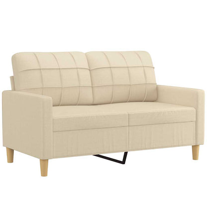 Divano a 2 Posti Crema 120 cm in Tessuto | homemem39