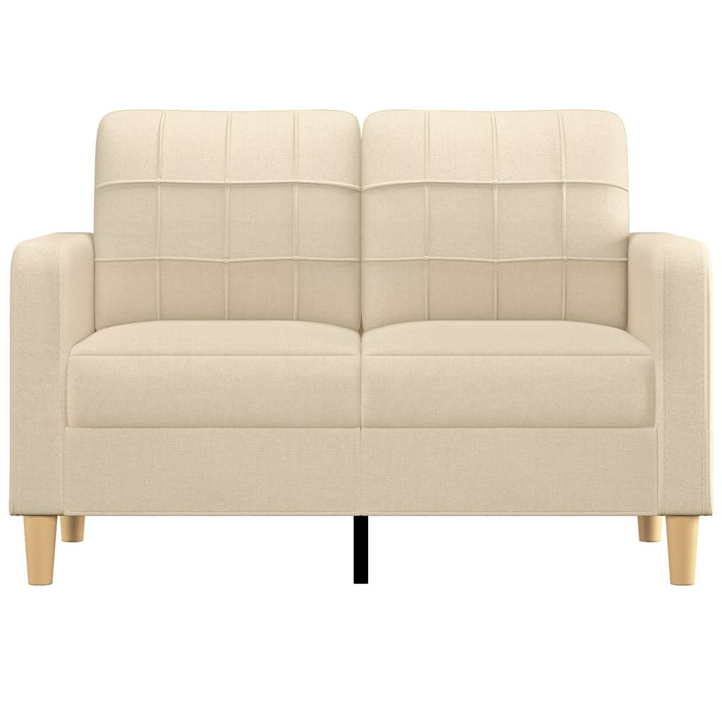 Divano a 2 Posti Crema 120 cm in Tessuto | homemem39