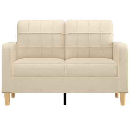 Divano a 2 Posti Crema 120 cm in Tessuto | homemem39