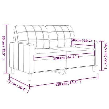 Divano a 2 Posti Crema 120 cm in Tessuto | homemem39