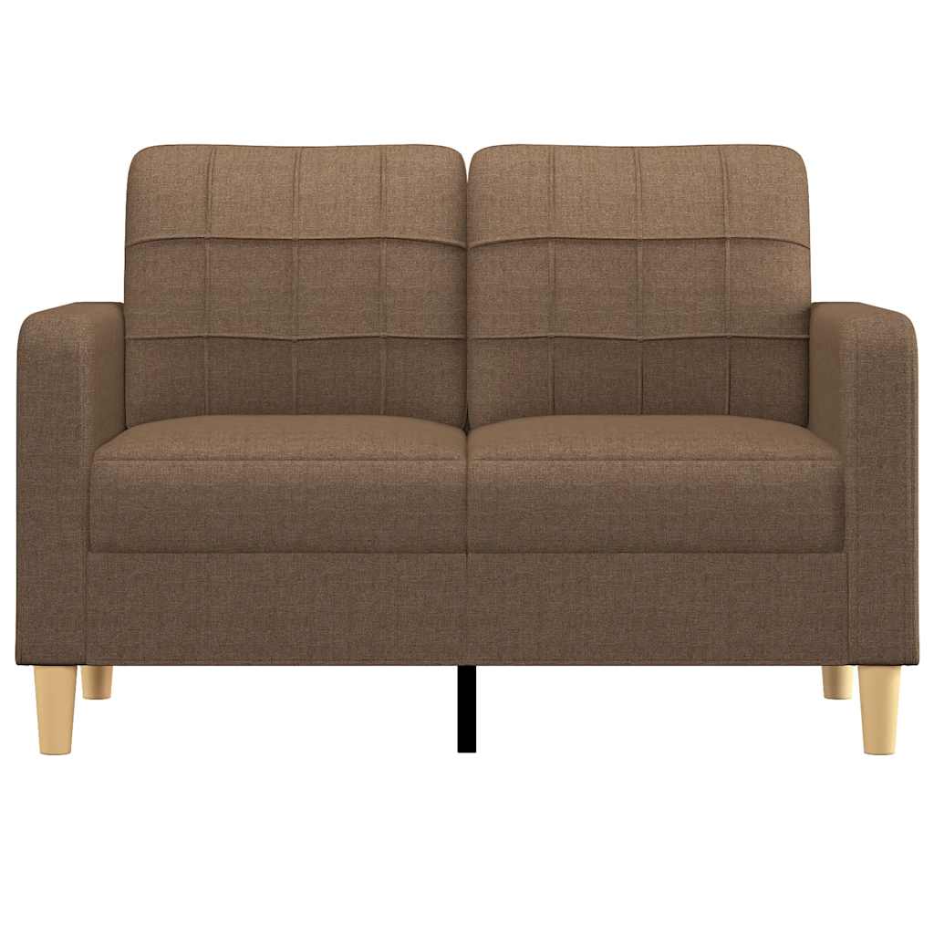 Divano a 2 Posti Marrone 120 cm in Tessuto | homemem39