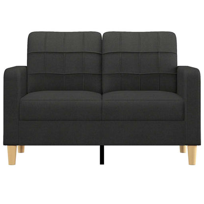 Divano a 2 Posti Nero 120 cm in Tessuto | homemem39