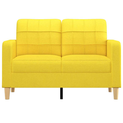 Divano a 2 Posti Giallo Chiaro 120 cm in Tessuto | homemem39