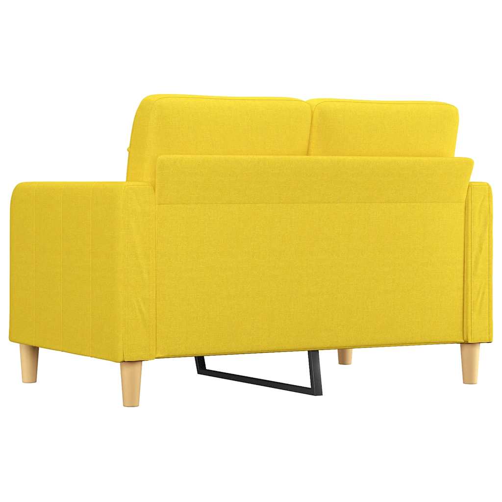 Divano a 2 Posti Giallo Chiaro 120 cm in Tessuto | homemem39