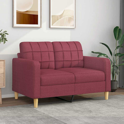 Divano a 2 Posti Rosso Vino 120 cm