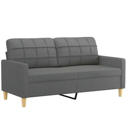 Divano a 2 Posti Grigio Scuro 140 cm in Tessuto - homemem39