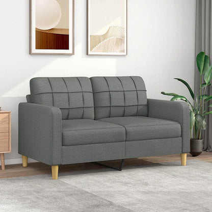 Divano a 2 Posti Grigio Scuro 140 cm in Tessuto | homemem39