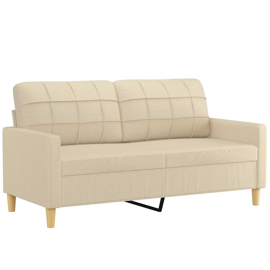 Divano a 2 Posti Crema 140 cm in Tessuto | homemem39