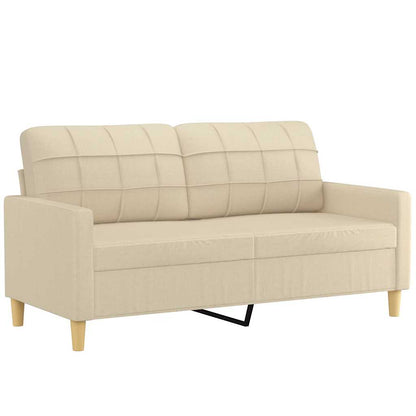 Divano a 2 Posti Crema 140 cm in Tessuto | homemem39