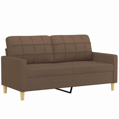 Divano a 2 Posti Marrone 140 cm in Tessuto | homemem39