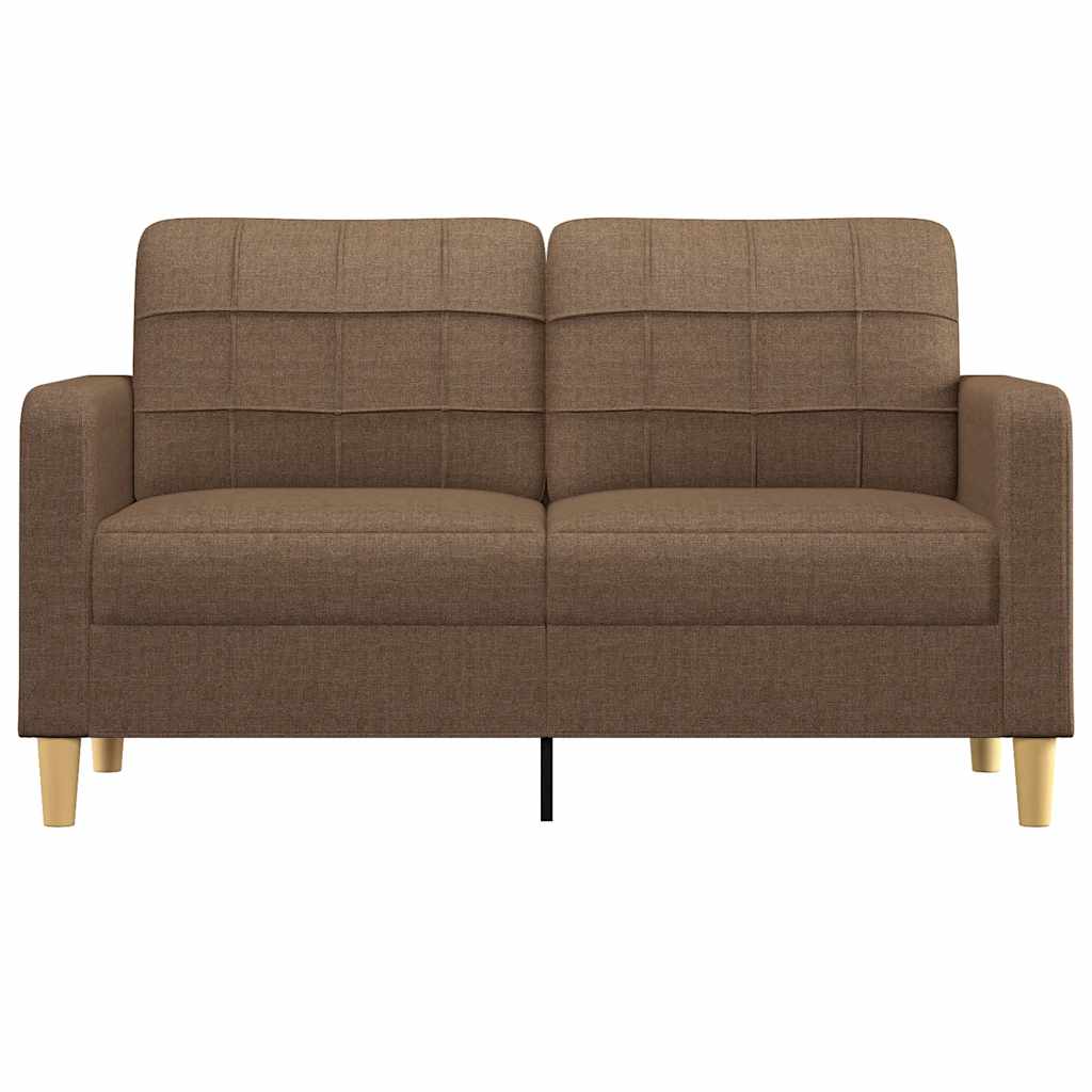 Divano a 2 Posti Marrone 140 cm in Tessuto | homemem39