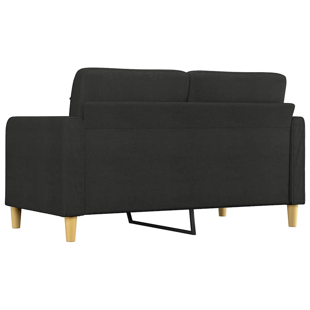 Divano a 2 Posti Nero 120 cm in Tessuto | homemem39