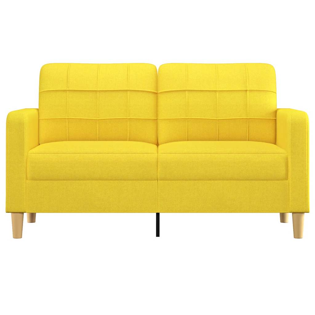 Divano a 2 Posti Giallo Chiaro 140 cm in Tessuto | homemem39