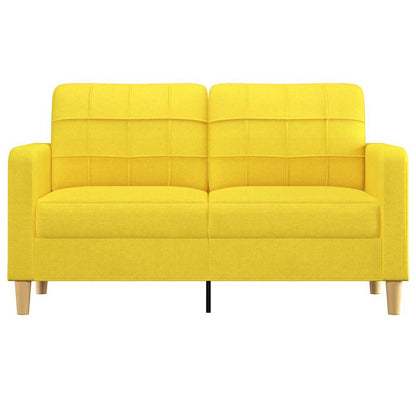Divano a 2 Posti Giallo Chiaro 140 cm in Tessuto | homemem39