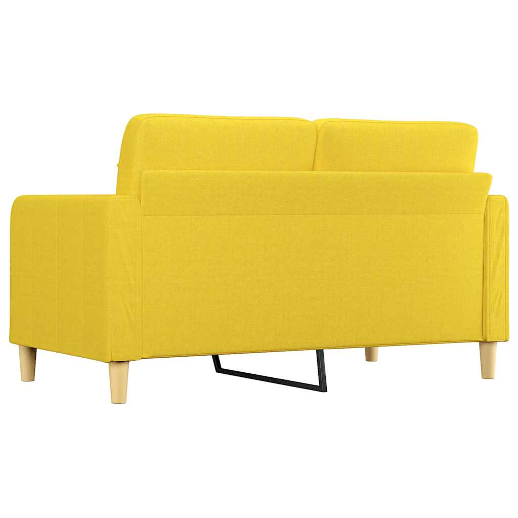 Divano a 2 Posti Giallo Chiaro 140 cm in Tessuto | homemem39