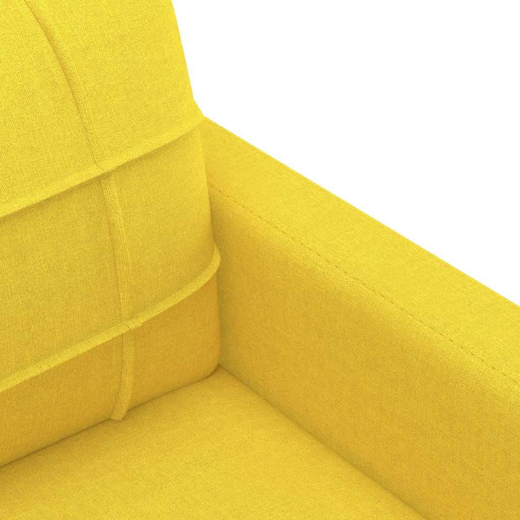 Divano a 2 Posti Giallo Chiaro 140 cm in Tessuto | homemem39