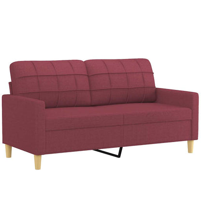 Divano a 2 Posti Rosso Vino 140 cm in Tessuto | homemem39