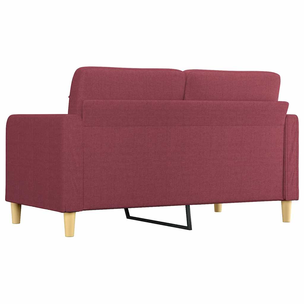 Divano a 2 Posti Rosso Vino 140 cm in Tessuto | homemem39