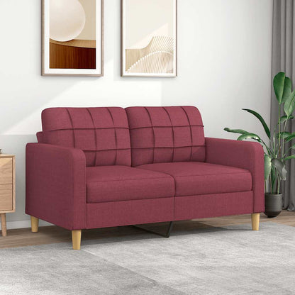 Divano a 2 Posti Rosso Vino 140 cm