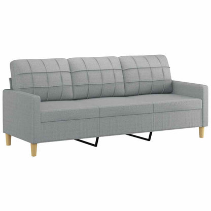 Divano a 3 Posti Grigio Chiaro 180 cm in Tessuto | homemem39