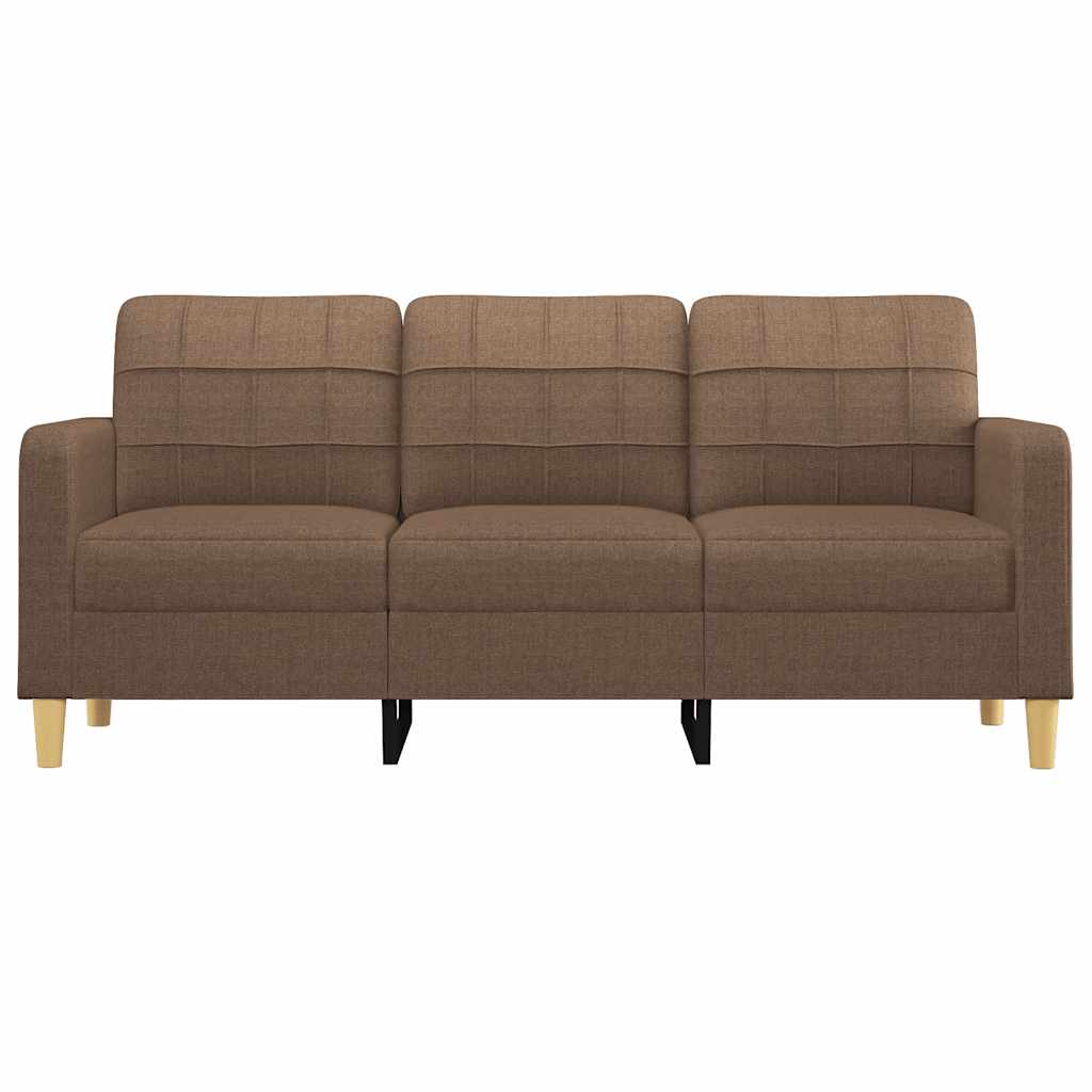 Divano a 3 Posti Marrone 180 cm in Tessuto | homemem39
